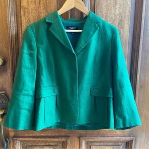 Talbots Irish Linen Hunter Green Blazer NWOT